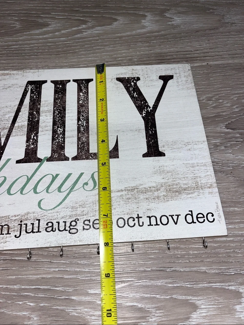 Family Birthdays Wall Sign - White & Green